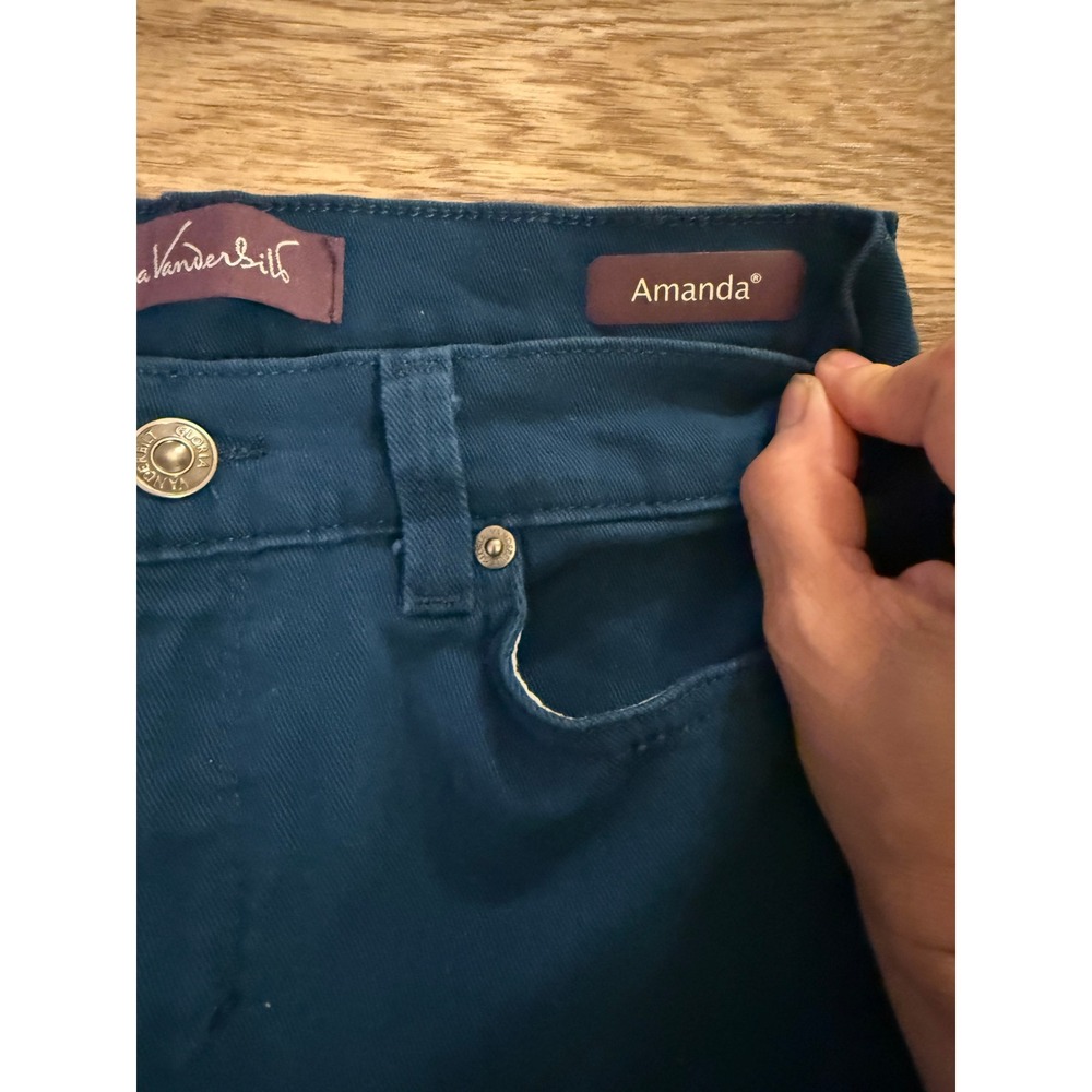 Gloria Vanderbilt Amanda Jeans Size 4 -Blue/Green - Picture 5 of 8